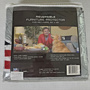 New England Patriots Recliner Reversible Furniture Protector Cover 65"x80" New